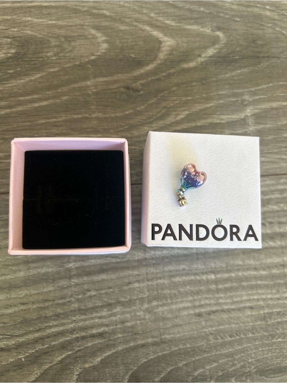 Pandora Iridescent Heart Hot Air Balloon Brooch - Pink, Blue & Purple